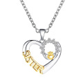 Creative love SISTER micro-inlaid zircon clavicle chain personalized pendant necklace